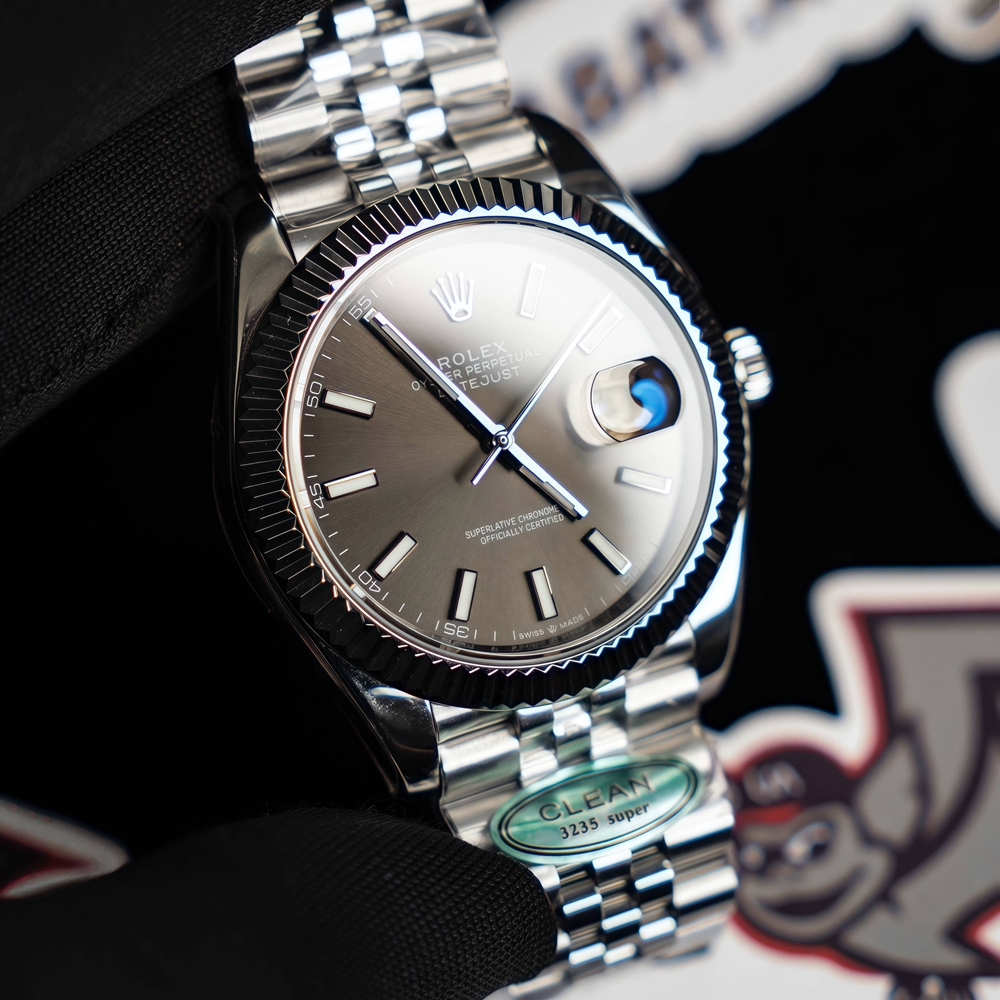 Datejust 126334 41mm Oyster 904L SS/SS Grey/Stk Clean S3235