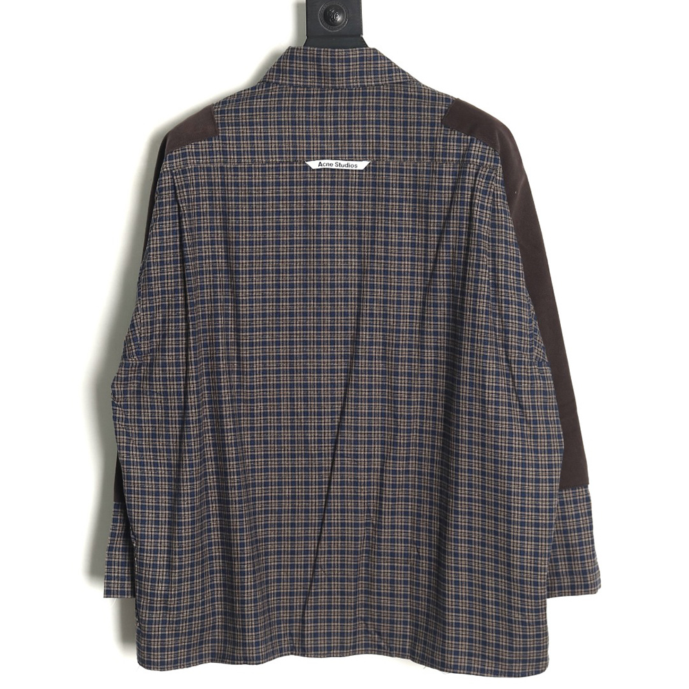 Acne studios patchwork check long sleeve shirt