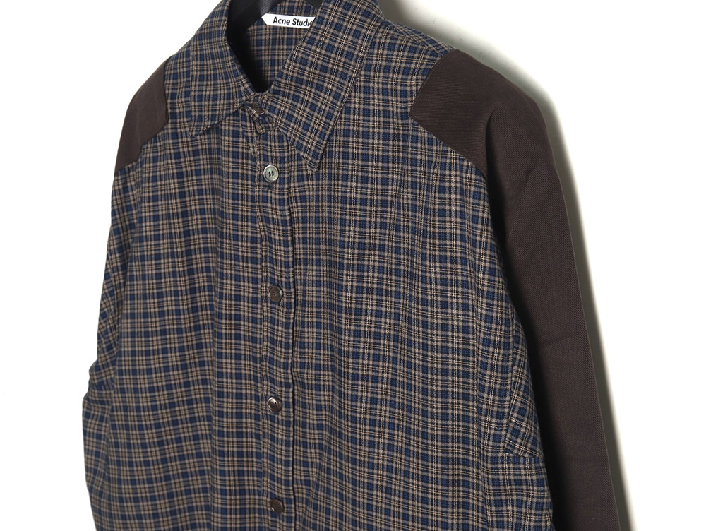 Acne studios patchwork check long sleeve shirt