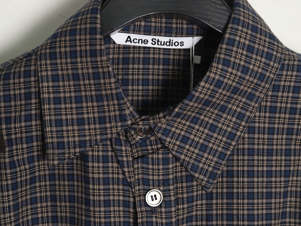 Acne studios patchwork check long sleeve shirt