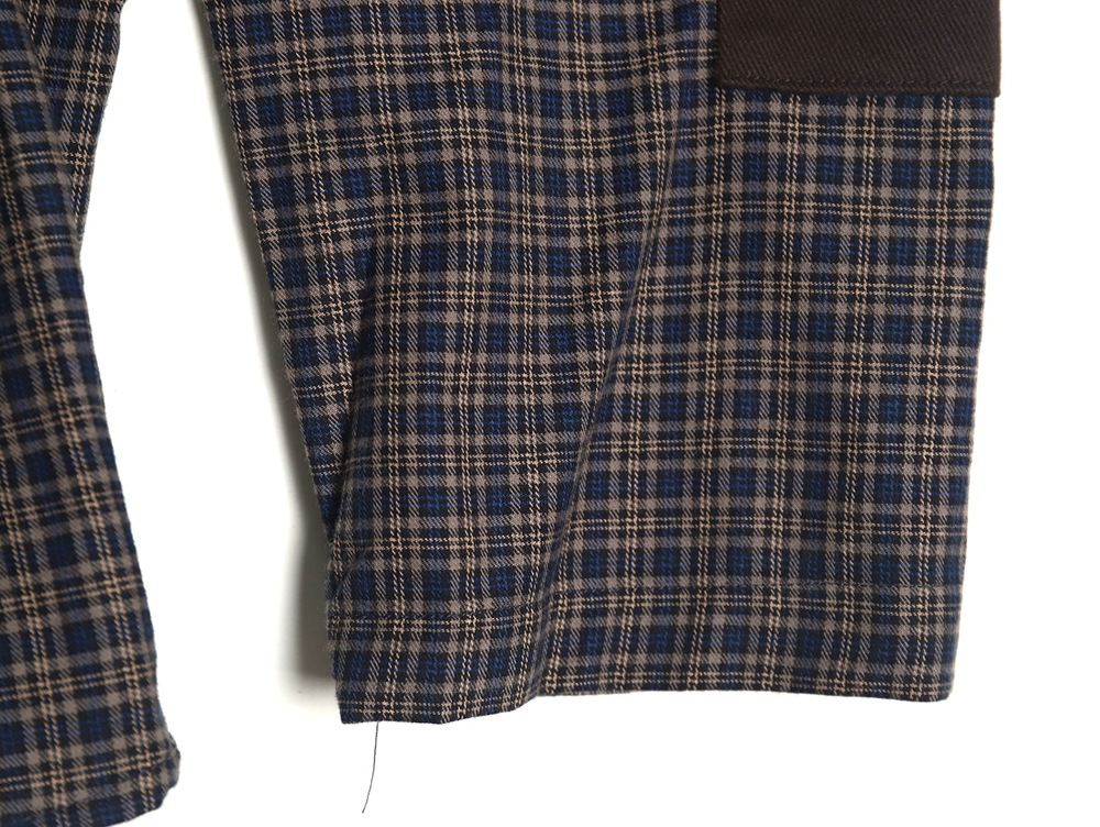 Acne studios patchwork check long sleeve shirt