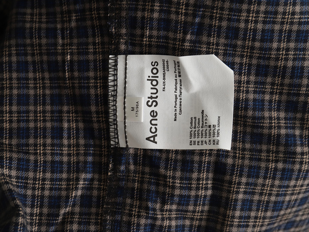 Acne studios patchwork check long sleeve shirt