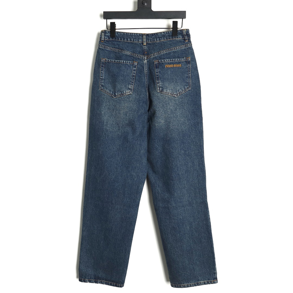 Miu Miu back pocket embroidered logo jeans