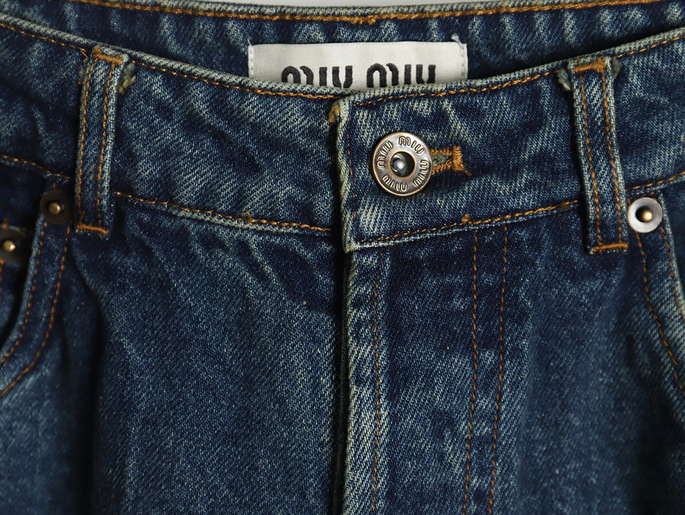Miu Miu back pocket embroidered logo jeans