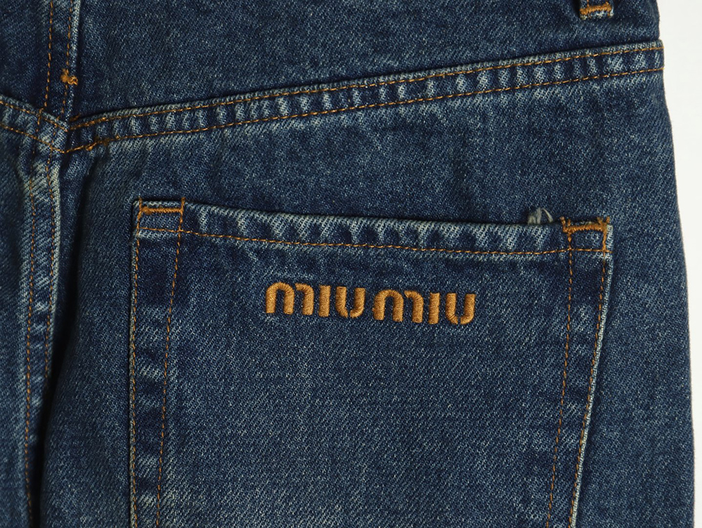 Miu Miu back pocket embroidered logo jeans