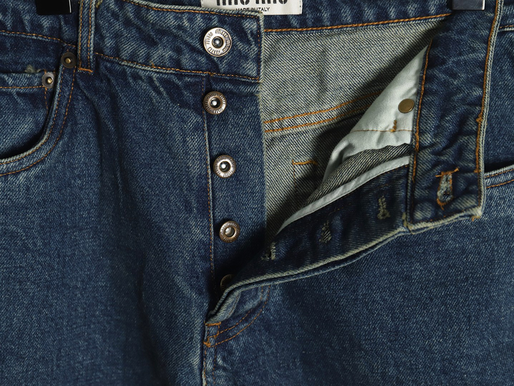 Miu Miu back pocket embroidered logo jeans