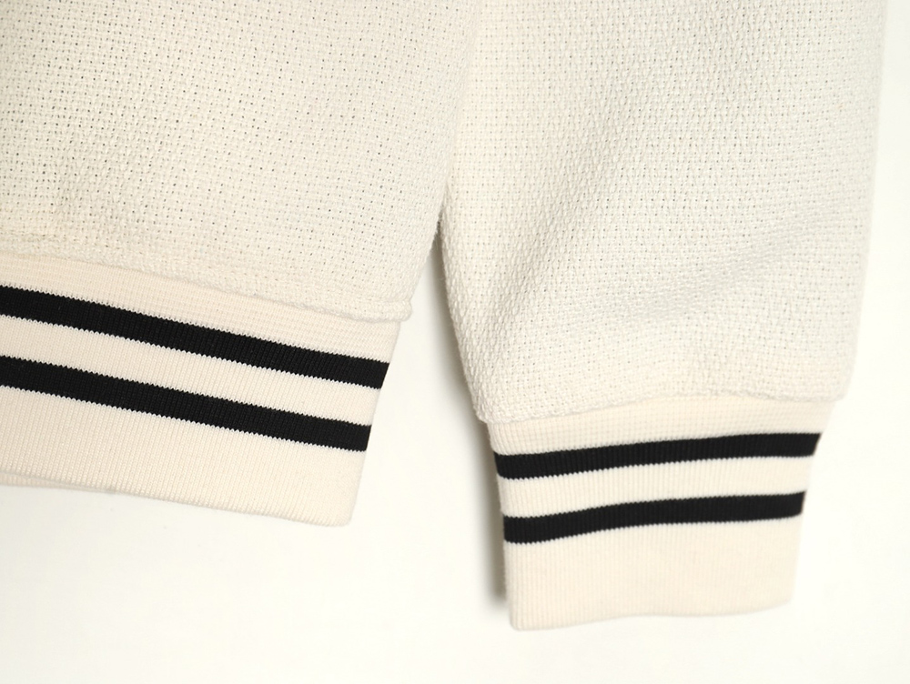 Sa**t Lau*nt paris classic black and white leather baseball collar jacket