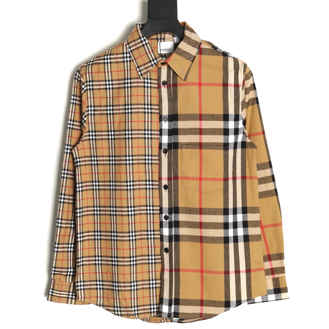 B**rry double brushed striped check classic shirt