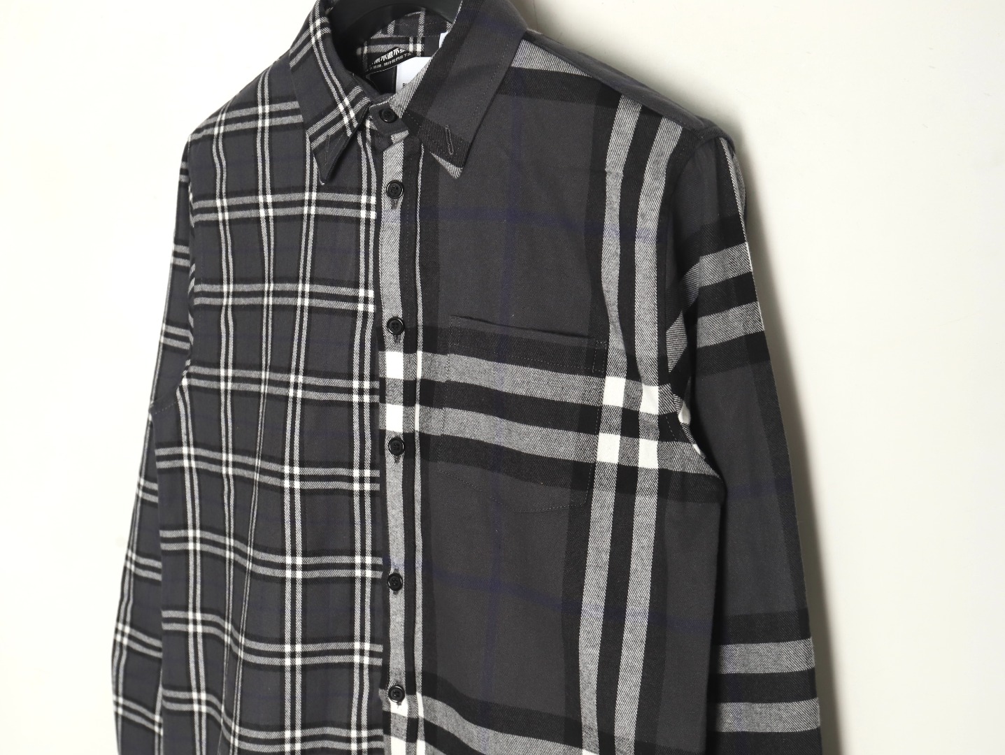 B**rry double brushed striped check classic shirt tsk1