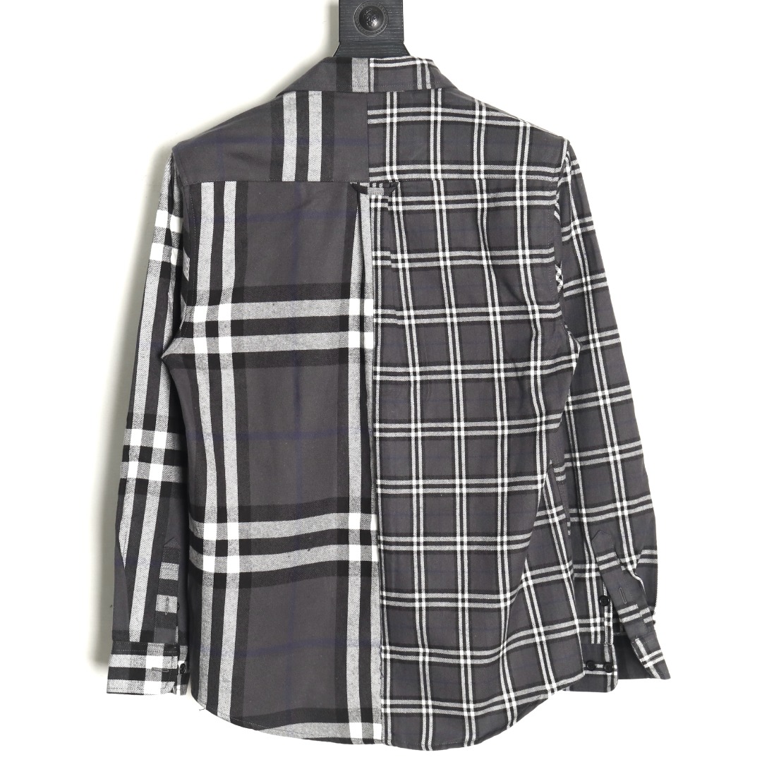 B**rry double brushed striped check classic shirt tsk1
