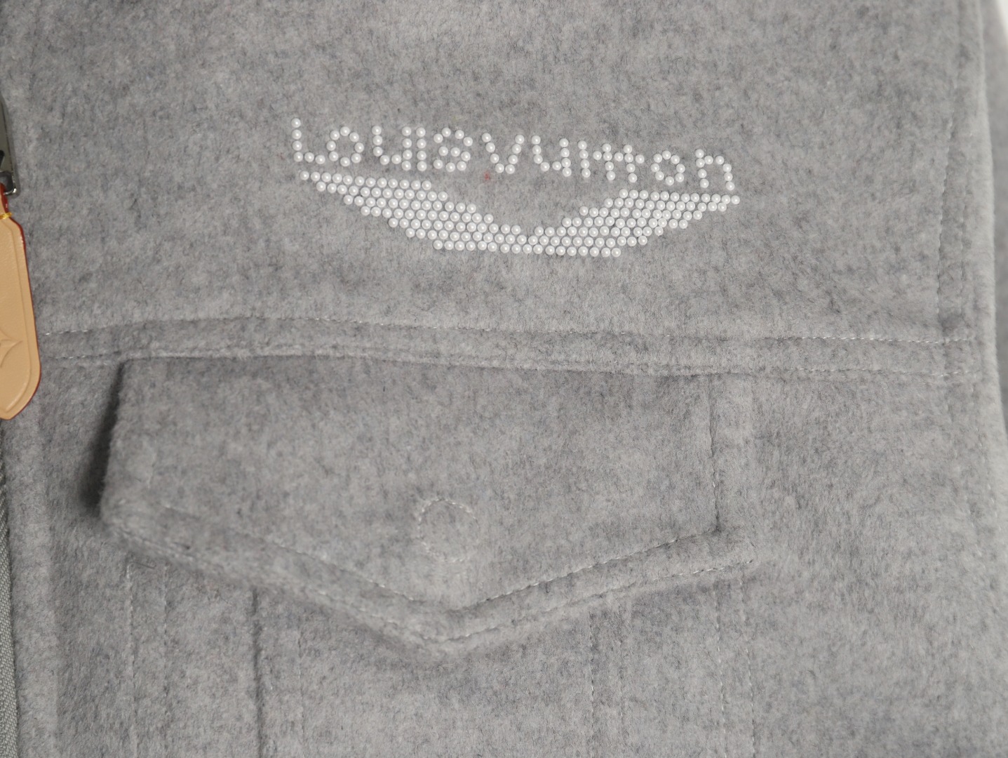 l0*is V*t0n fur collar patchwork wool padded jacket