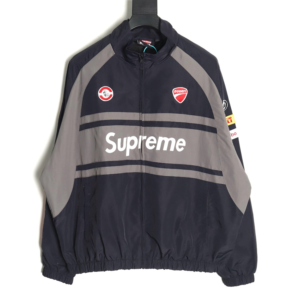 S*p*e & ducati co-branded printed contrasting sports jacket