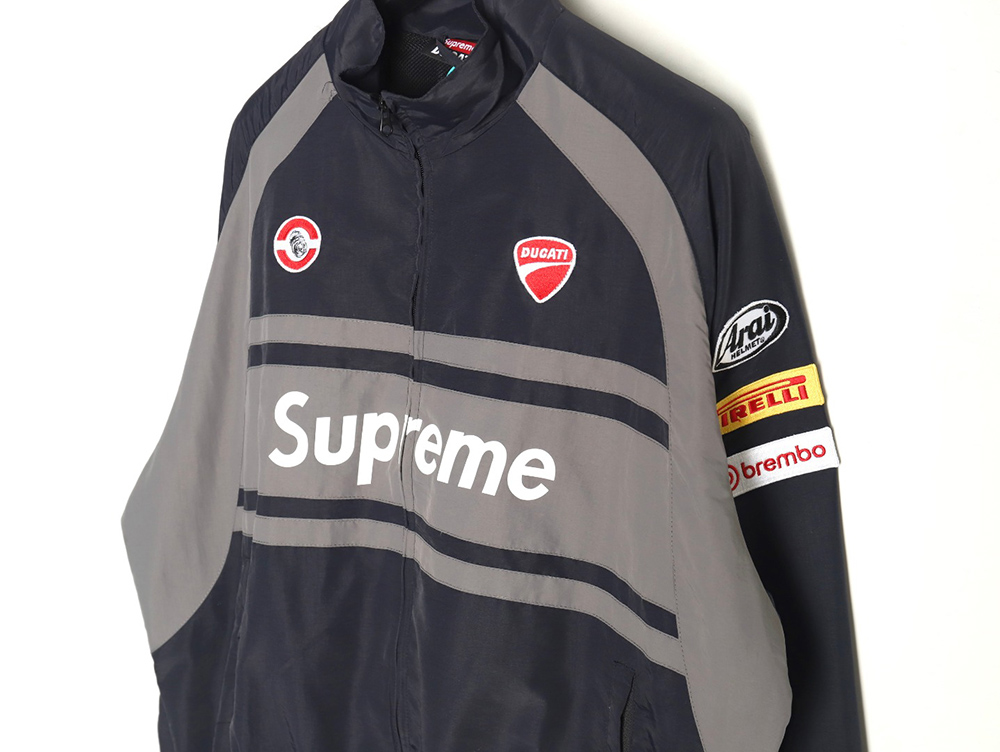 S*p*e & ducati co-branded printed contrasting sports jacket