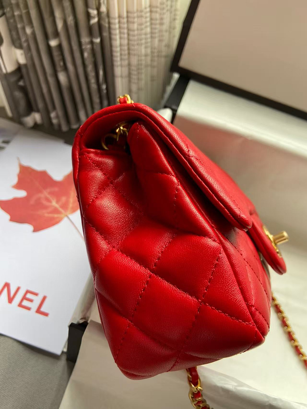 Ch*el flap shoulder bags as1787 13*19.5*6cm