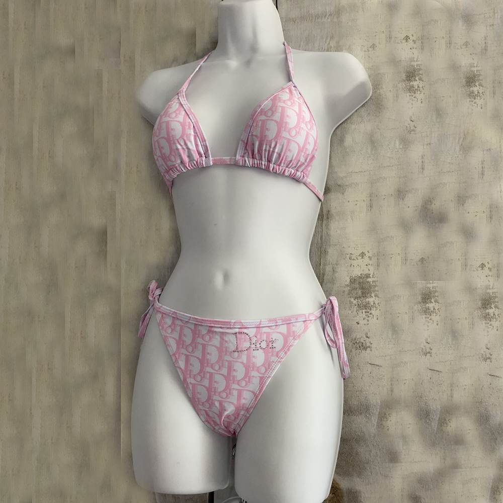 ch**an D*or pink monogram string bikini