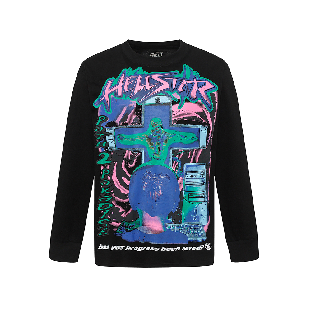 Hell Star Print Long Sleeve T-shirt
