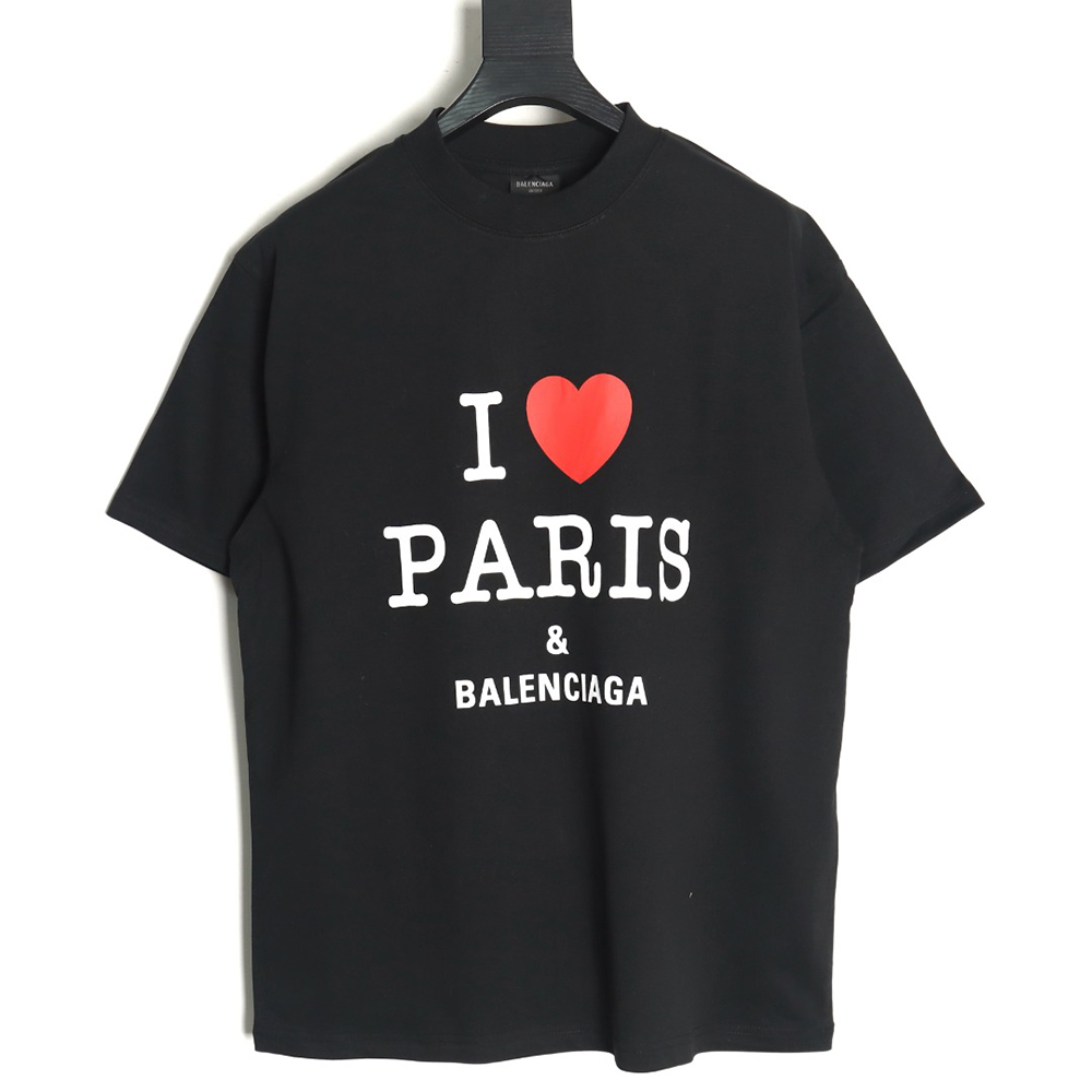 Ba*len*cia*ga valentine''s day limited edition heart print short-sleeved t-shirt tsk1