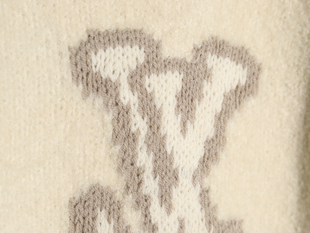 l0*is V*t0n monogram intarsia knitted crew neck sweater