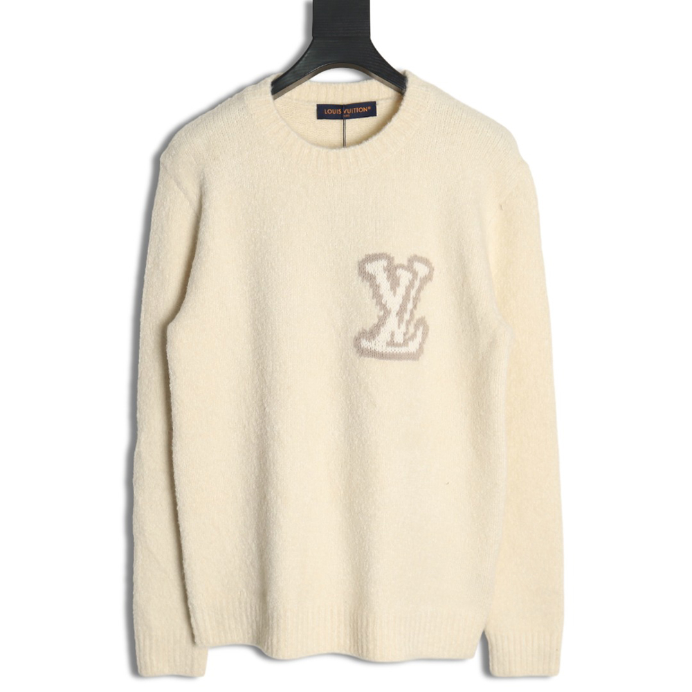l0*is V*t0n monogram intarsia knitted crew neck sweater