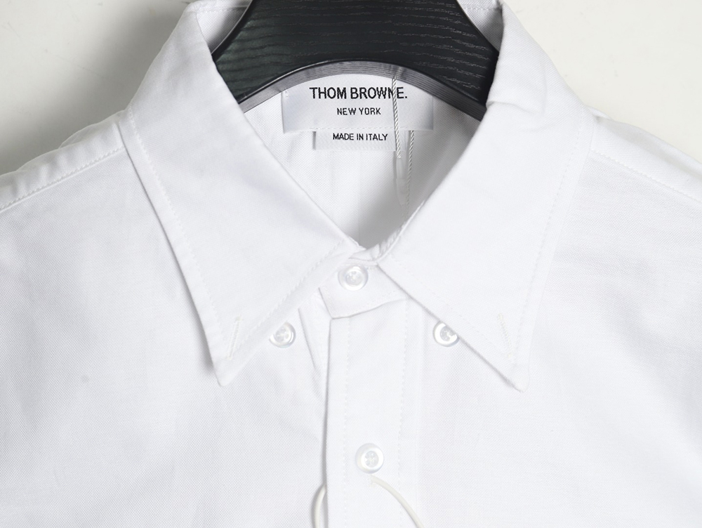Thom Browne Four-Bar Embroidery Long Sleeve Shirt