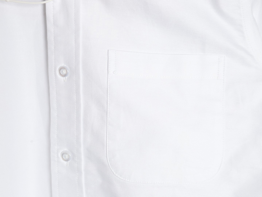 Thom Browne Four-Bar Embroidery Long Sleeve Shirt
