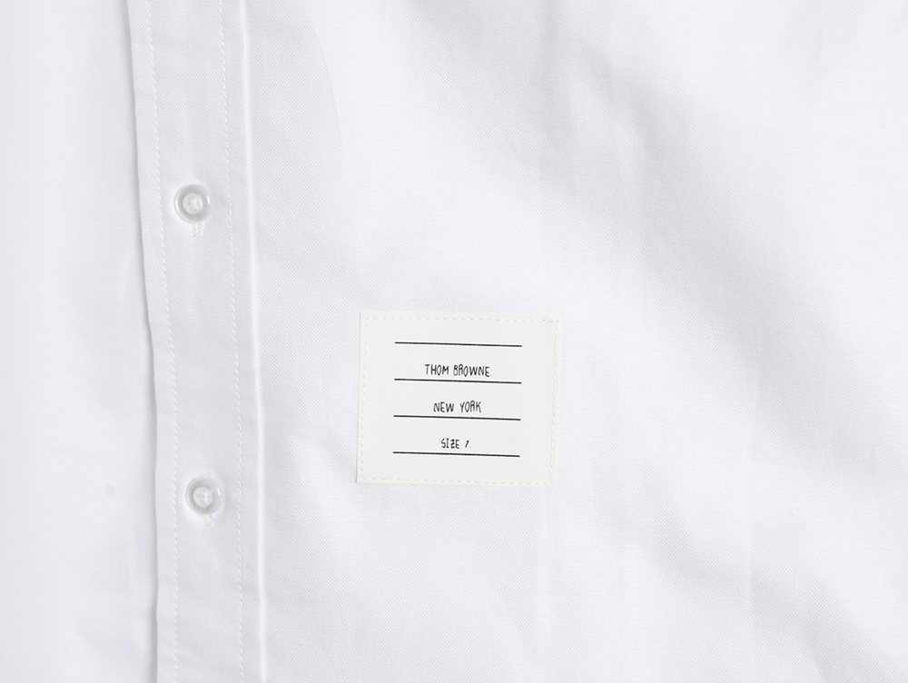 Thom Browne Four-Bar Embroidery Long Sleeve Shirt