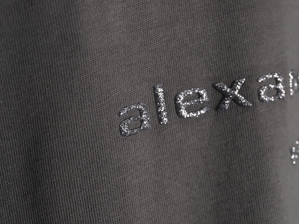 Alexander Wang 3D embossed glitter logo long-sleeved T-shirt