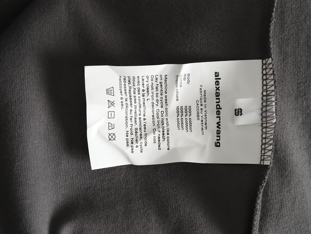 Alexander Wang 3D embossed glitter logo long-sleeved T-shirt