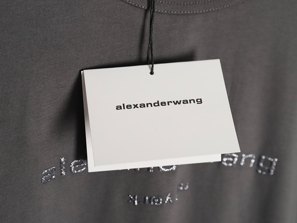 Alexander Wang 3D embossed glitter logo long-sleeved T-shirt