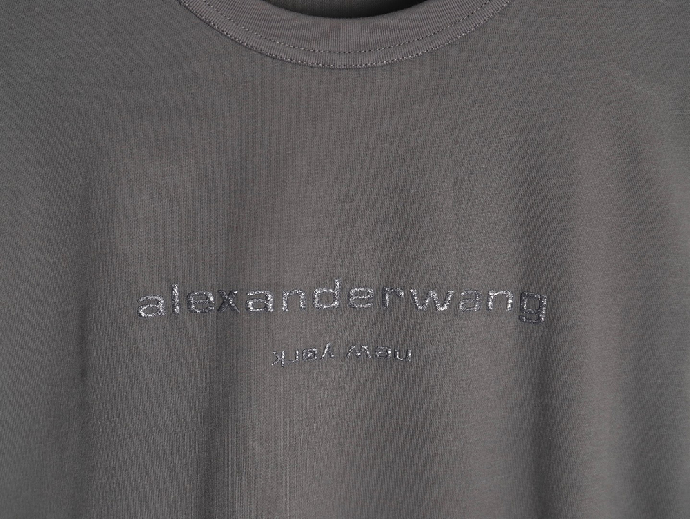 Alexander Wang 3D embossed glitter logo long-sleeved T-shirt