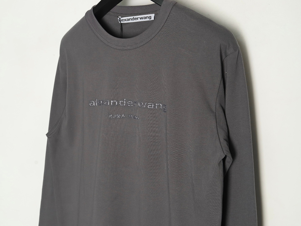 Alexander Wang 3D embossed glitter logo long-sleeved T-shirt