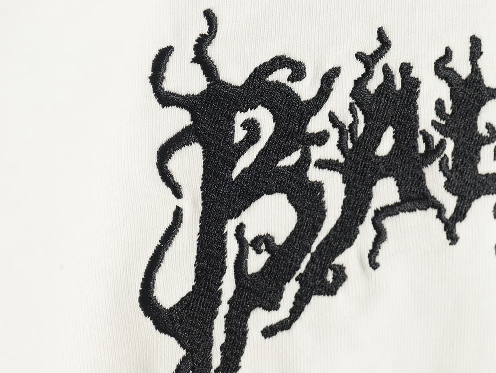 Ba*len*cia*ga lettering embroidered logo short sleeve t-shirt