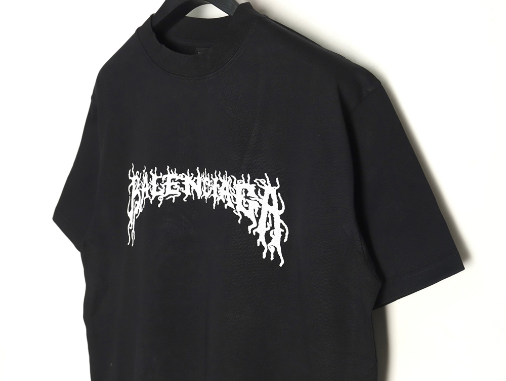 Ba*len*cia*ga lettering embroidered logo short sleeve t-shirt tsk1