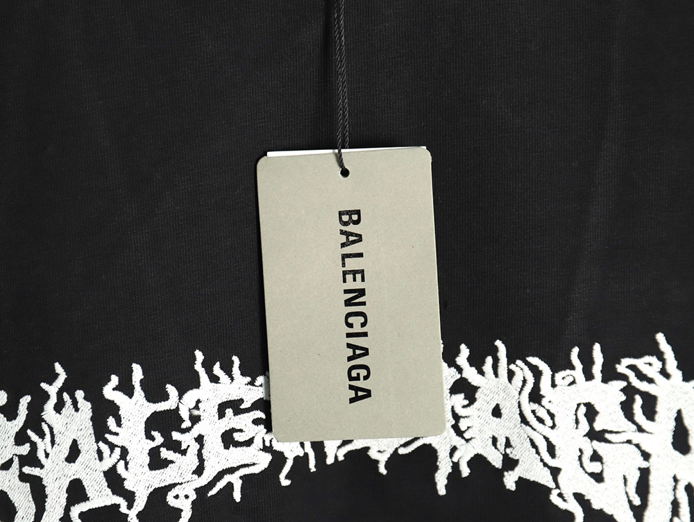 Ba*len*cia*ga lettering embroidered logo short sleeve t-shirt tsk1