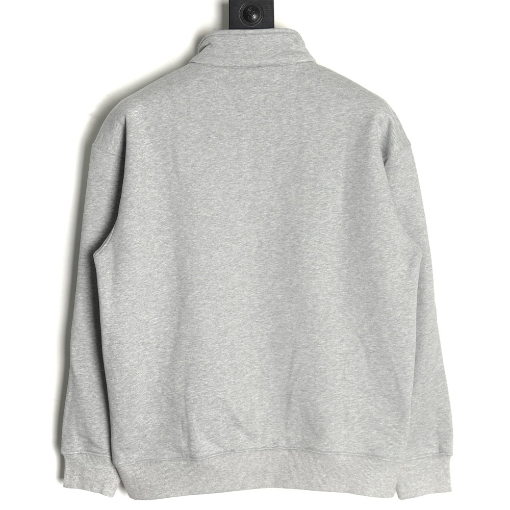D*or circular embroidery half zip stand collar sweatshirt