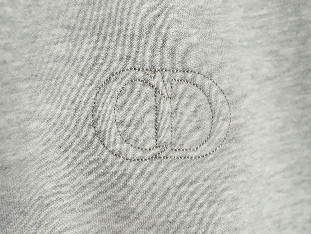 D*or circular embroidery half zip stand collar sweatshirt