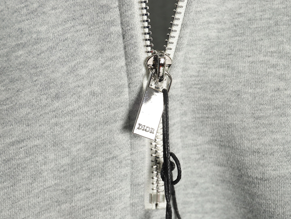 D*or circular embroidery half zip stand collar sweatshirt