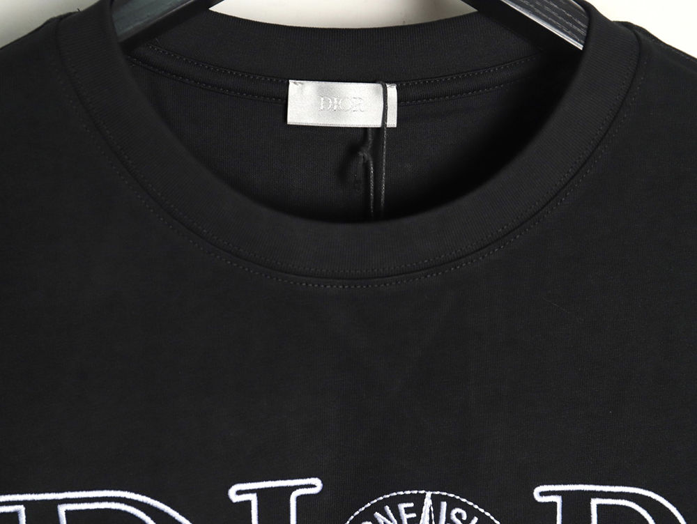 D*or & stone island co-branded embroidered logo short-sleeved t-shirt tsk1