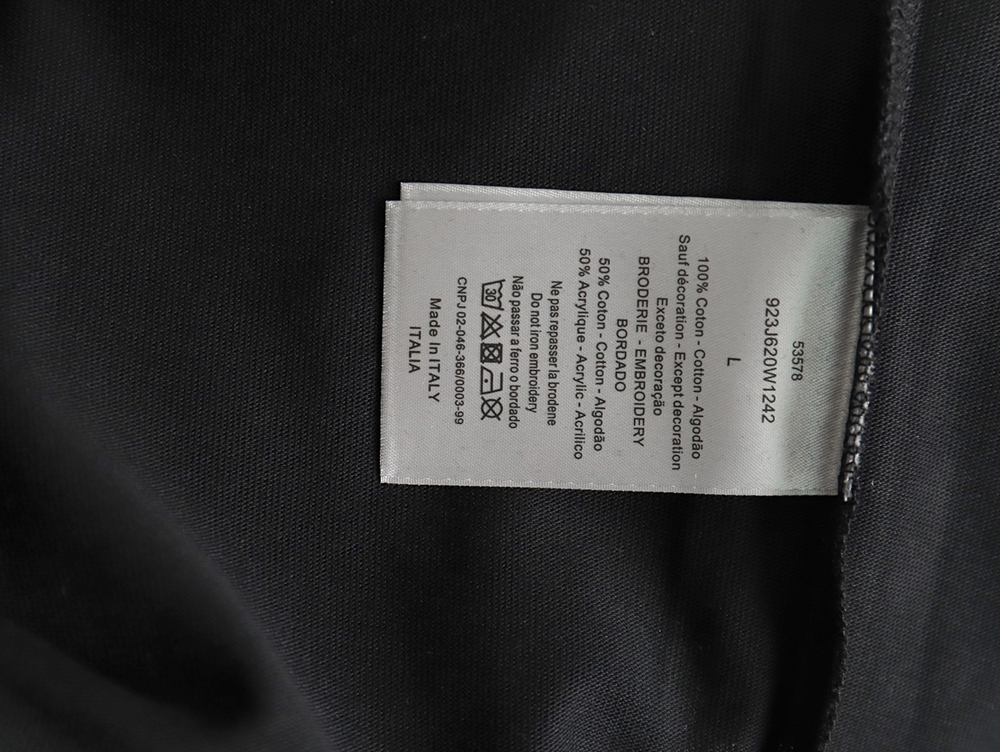 D*or & stone island co-branded embroidered logo short-sleeved t-shirt tsk1