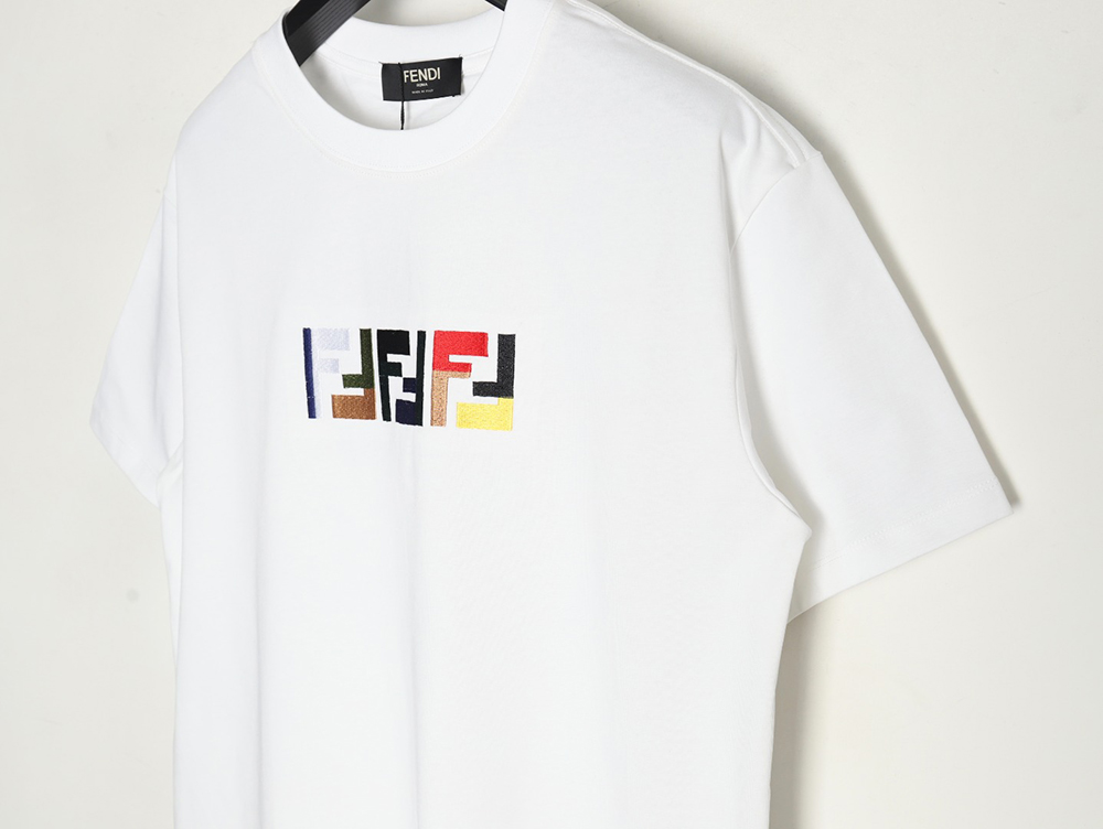 F**di colorful embroidered ff letter pattern short-sleeved t-shirt