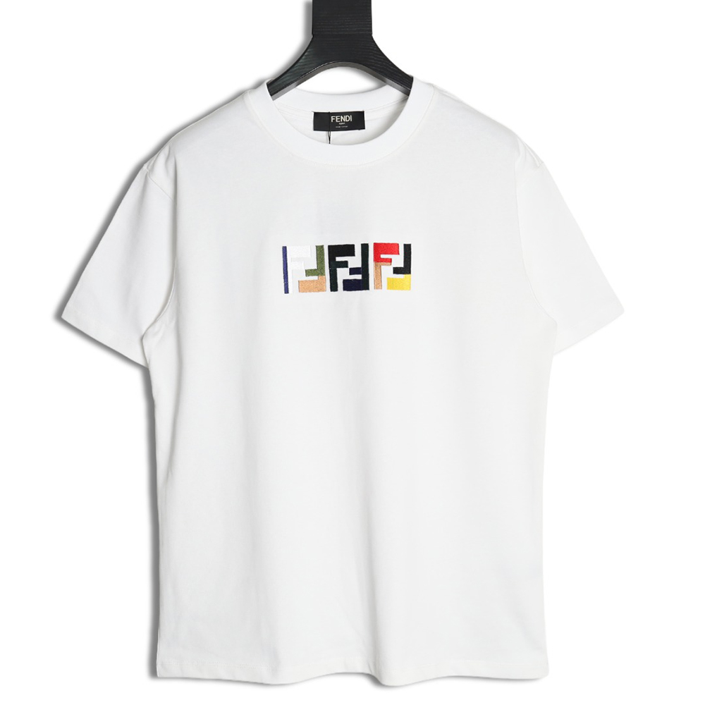 F**di colorful embroidered ff letter pattern short-sleeved t-shirt
