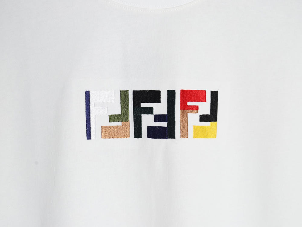 F**di colorful embroidered ff letter pattern short-sleeved t-shirt