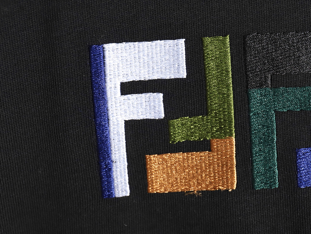 F**di colorful embroidered ff letter pattern short-sleeved t-shirt tsk1
