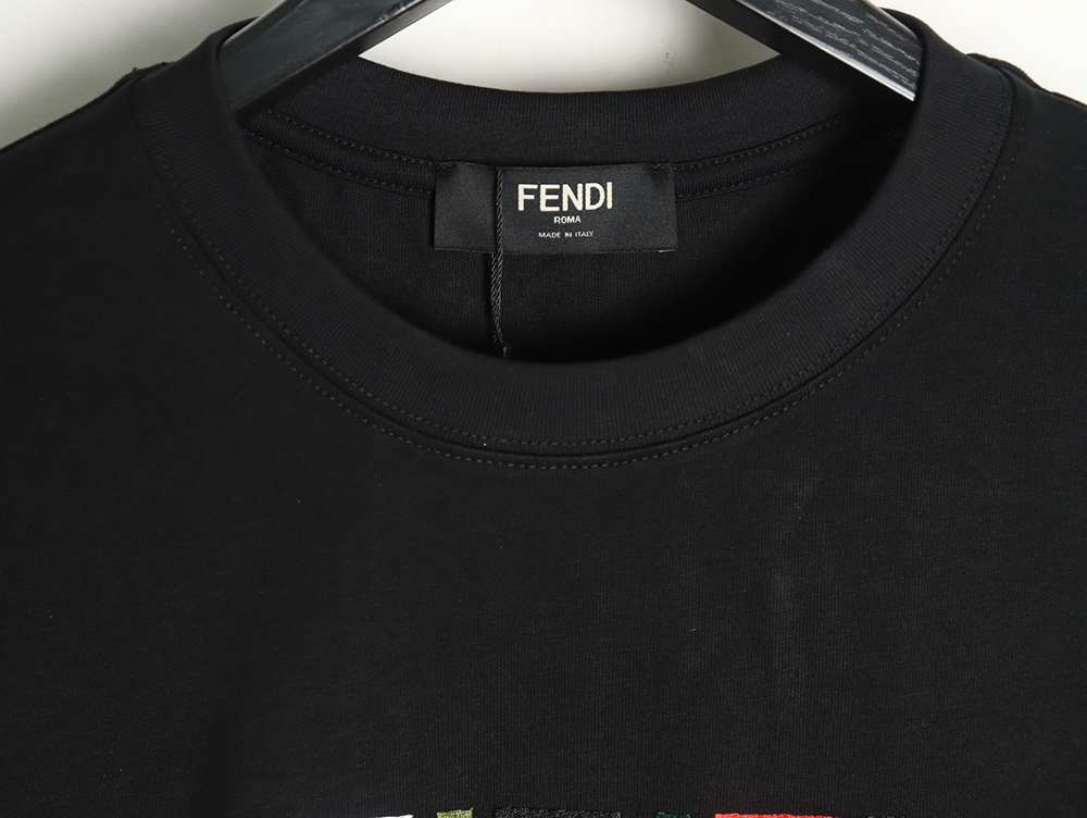 F**di colorful embroidered ff letter pattern short-sleeved t-shirt tsk1