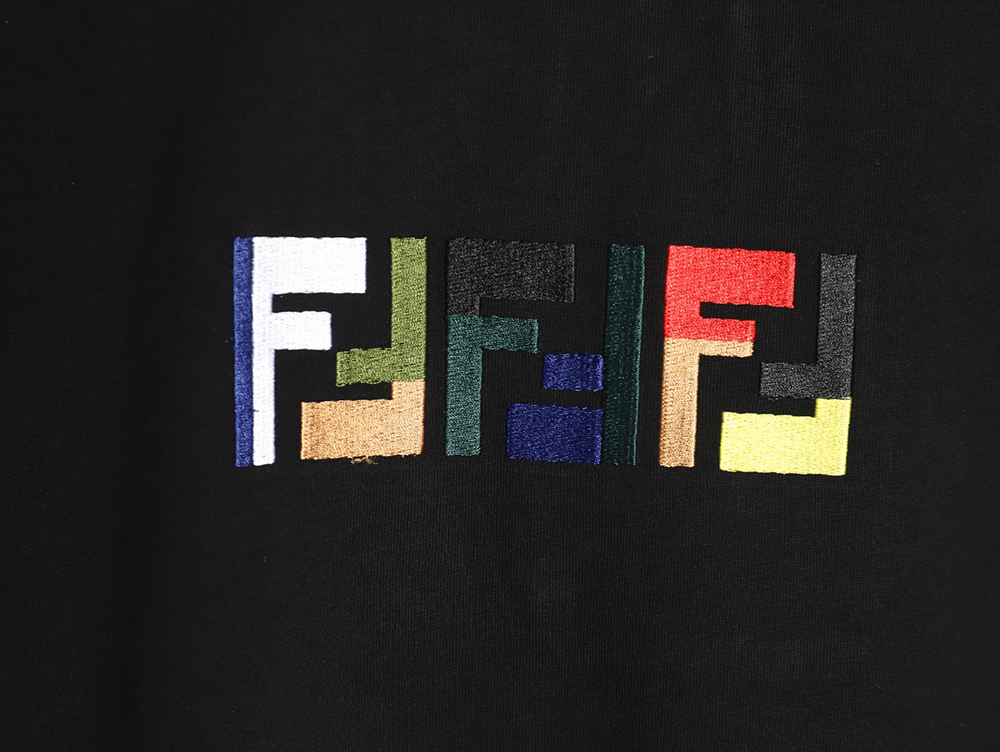F**di colorful embroidered ff letter pattern short-sleeved t-shirt tsk1