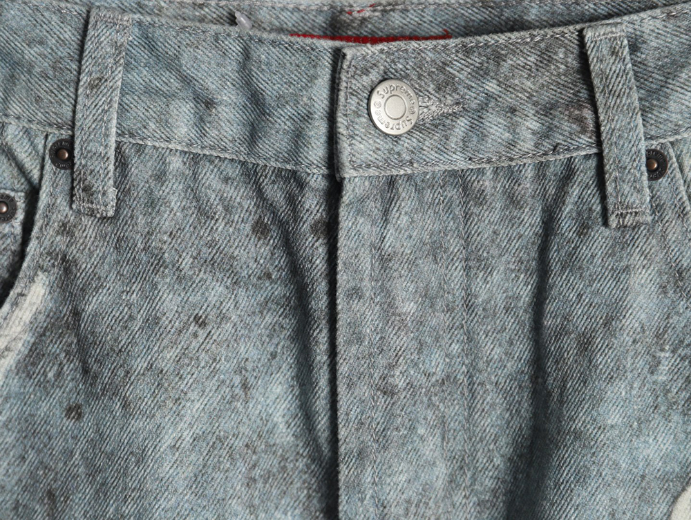 S*p*e & hjr joint trompe l’oeil graffiti printed jeans