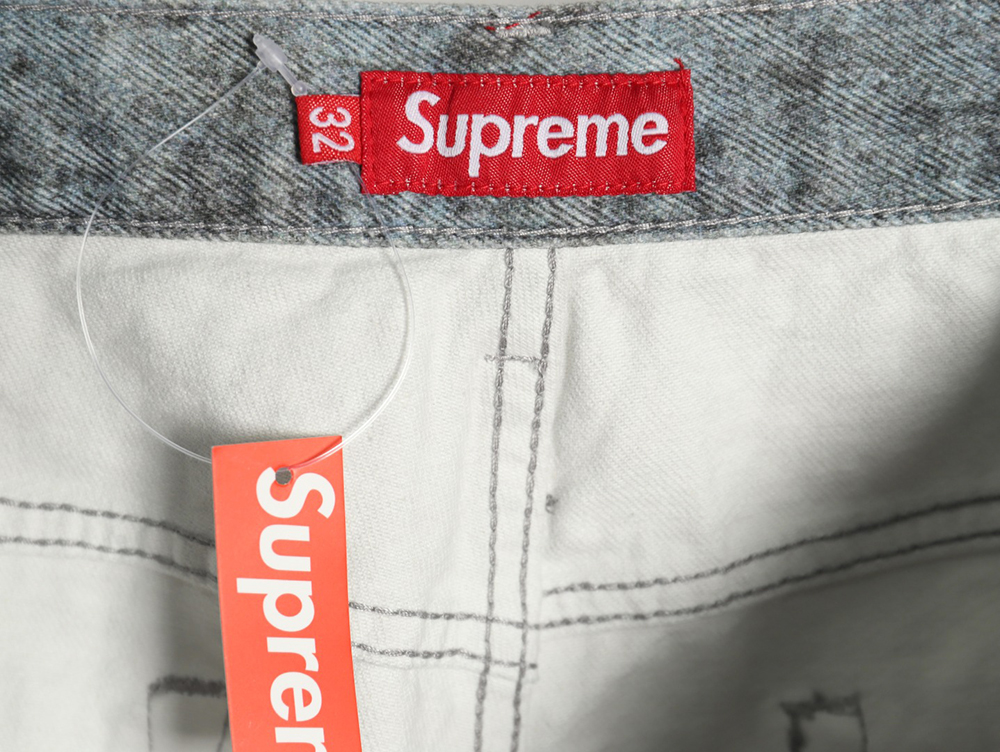 S*p*e & hjr joint trompe l’oeil graffiti printed jeans