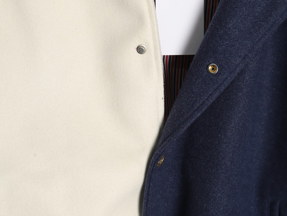 Thom Browne patchwork 4-bar baseball jersey jacket