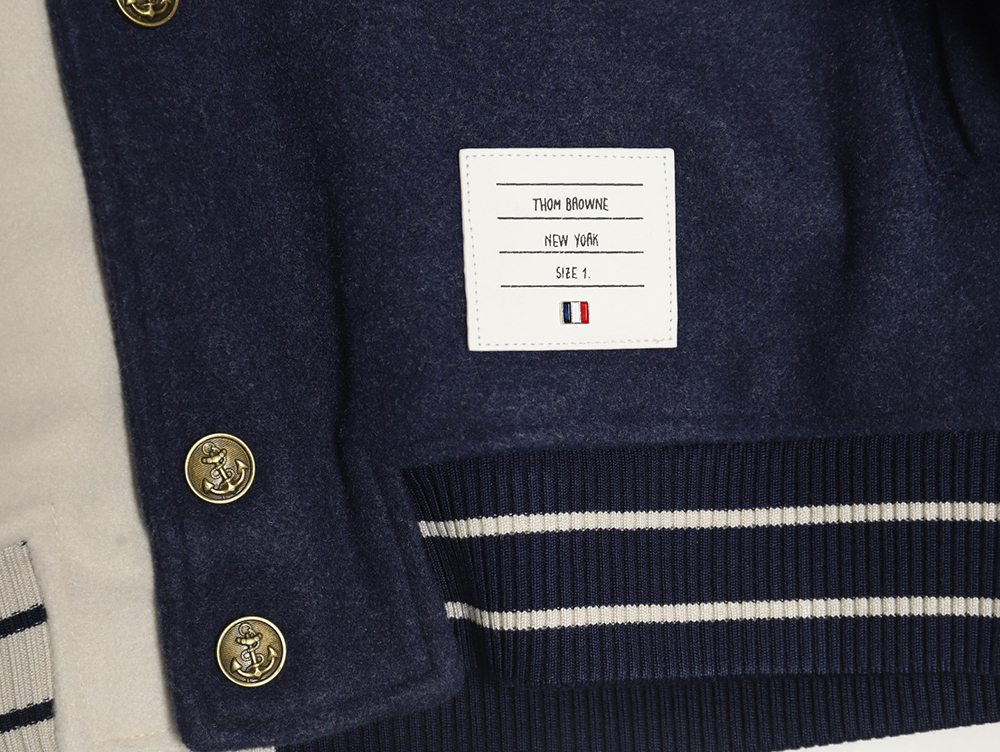 Thom Browne patchwork 4-bar baseball jersey jacket