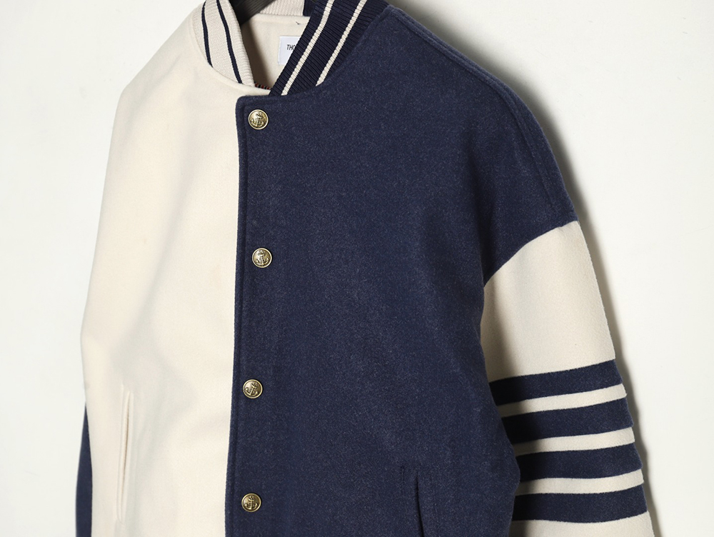 Thom Browne patchwork 4-bar baseball jersey jacket
